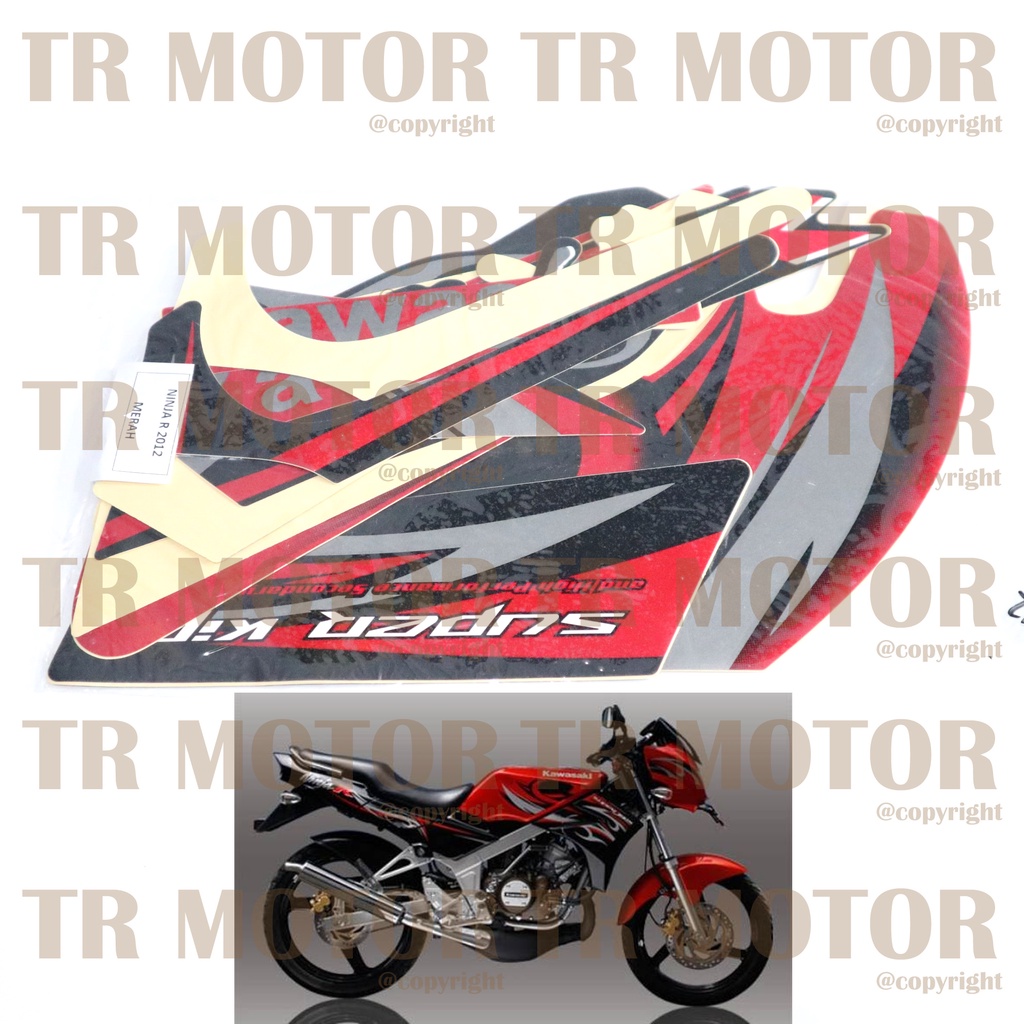 Stiker Motor Ninja R 2012 Sticker Striping Lis Full Set Motor