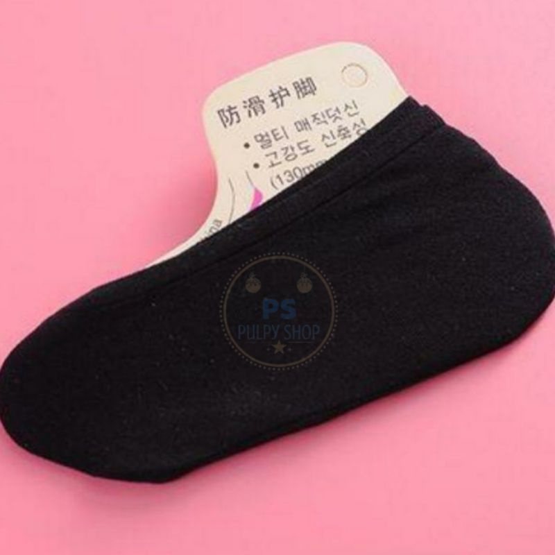 KAOS KAKI HIDDEN SOCK BALET INVISIBLE SOCKS UNISEX KAOS KAKI PENDEK DI BAWAH MATA KAKI ANTI SLIP PS-KK HIDDEN HITAM