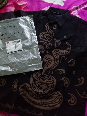 Tirto Batik Kopi Ngopi Premium Kemeja Baju Pria Lengan Pendek Motif Elegan Full Furing Tirto