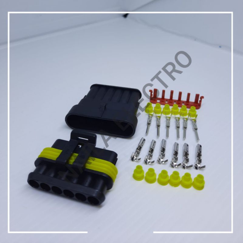 Soket Motor 6 Pin Anti Air - Soket Mobil 6 Pin anti Air Waterproof Socket Motor 6 Pin Waterproof