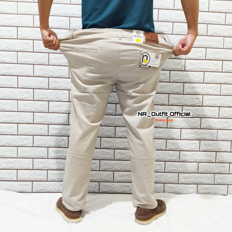 Big Size Ukuran 39-44 Celana Panjang Pria Chino Original Jumbo Stretch Chinos Cowok Dewasa Distro