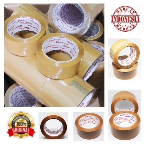 Giant Tape Lakban Isolasi Coklat Mreah Kuning Besar 2inch 45mmx90 Yard 104101