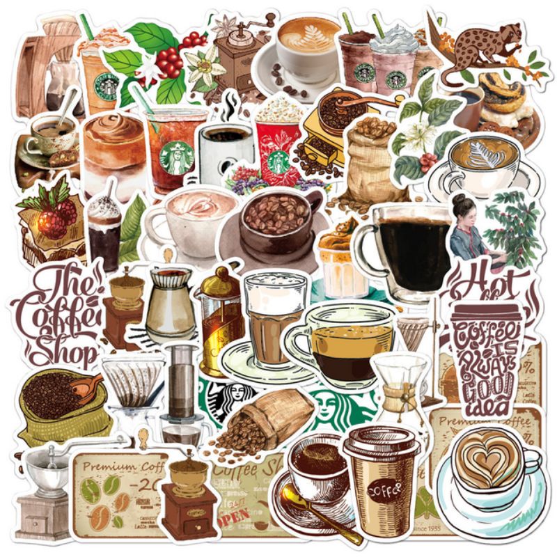 

Stiker Aesthetic Kopi Pack Style 260406