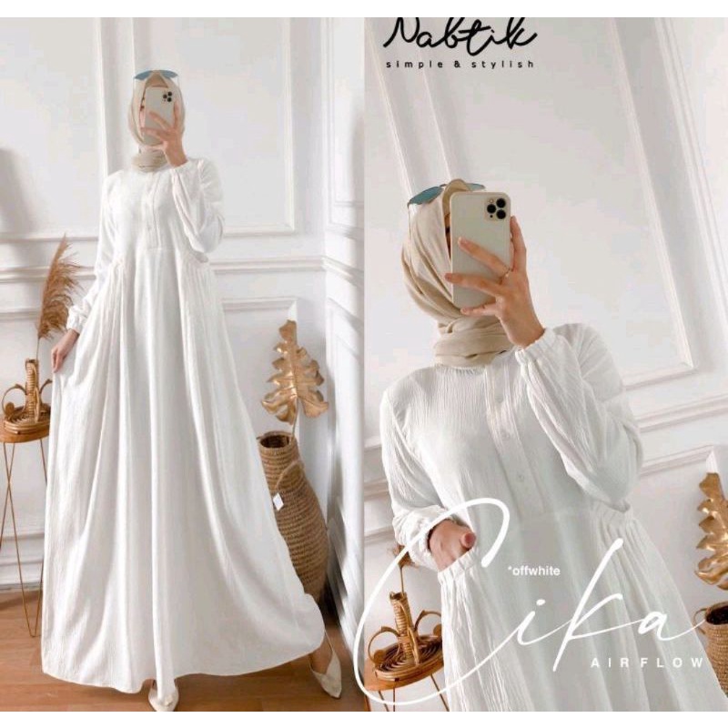 gamis wanita cika kringkel airflow | Kalla dress kringkel