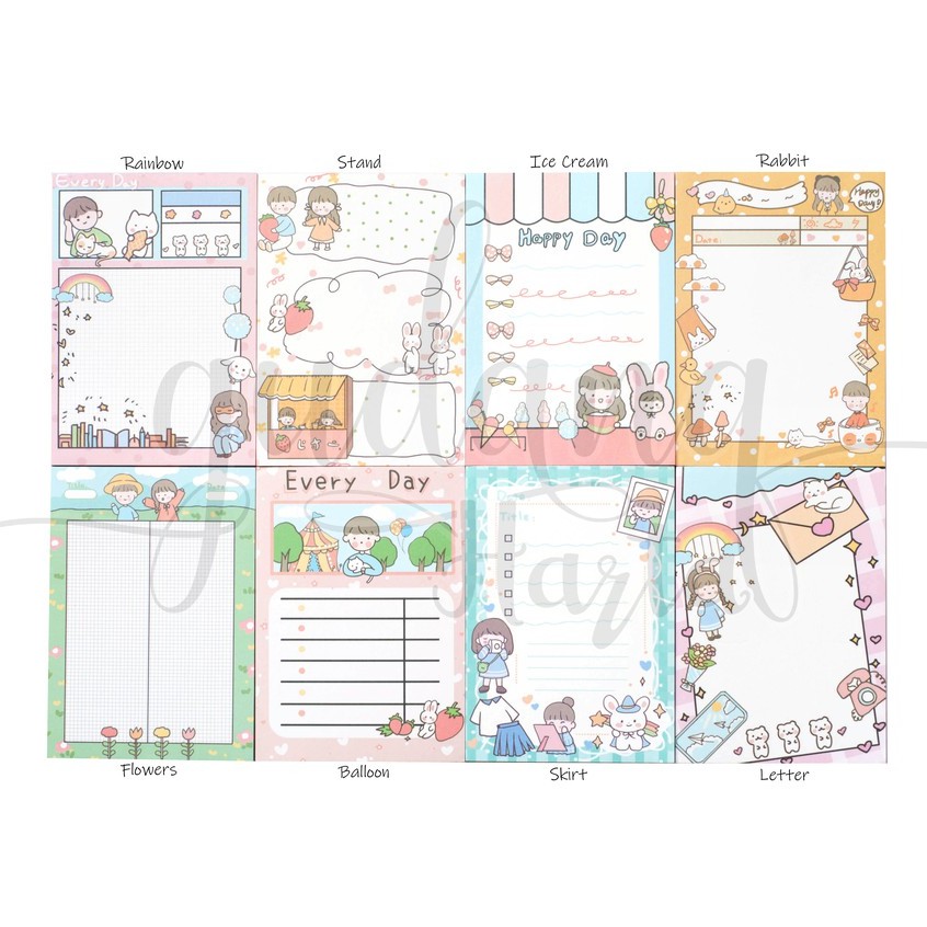 

Memo Masa Muda Girls Boy Memopad Notes DIY Scrapbook Lucu Unik GH 301348