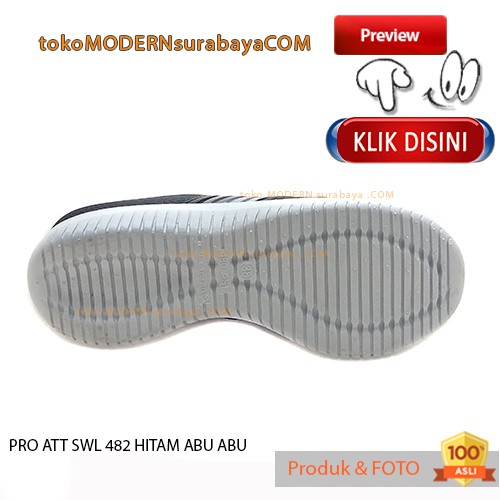 PRO ATT SWL 482 HITAM ABU ABU Sepatu Wanita Sepatu Slip On Karet