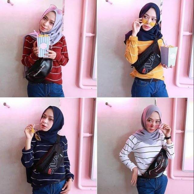 Sweater Rajut Wanita - Sweater Garis - Top Knit Stripe