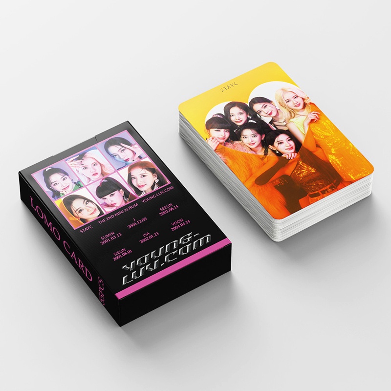 55pcs/box Stayc Photocards 2022 YOUNG-LUV.COM Album LOMO Card Postcard ((In STOCK) Kpop fan)