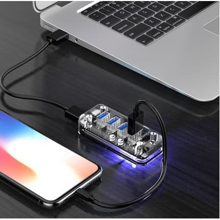 Usb hub orico 4 port usb 3.0 transparent f4u-u3