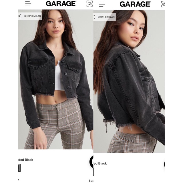 GARAGE Cropped Denim Jacket - Faded Black