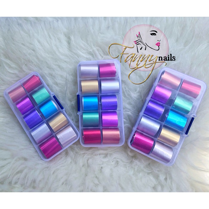 100cm nail foil transfer per color / dapat box hiasan nailart