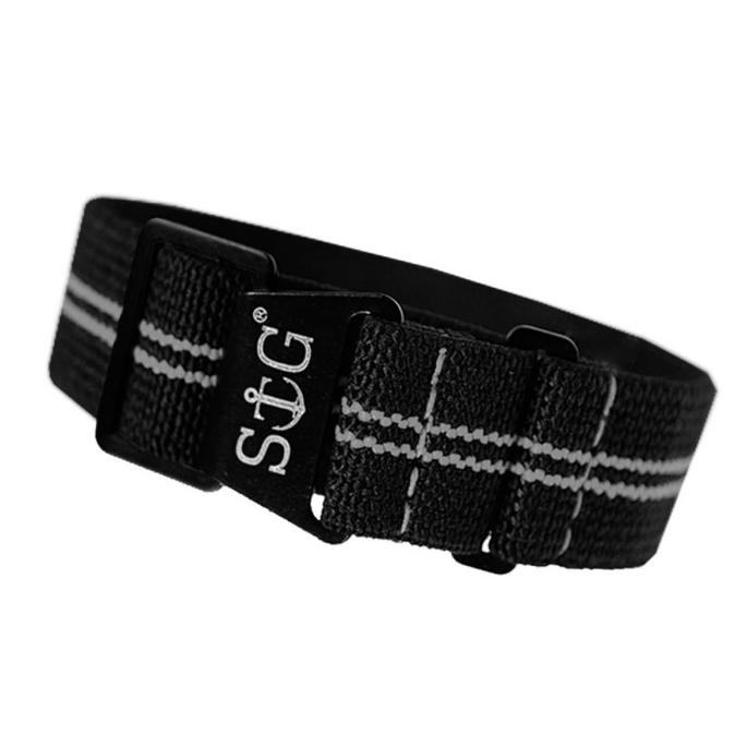 Strapguy Mn Style 20Mm Black & Grey Strap Black Hardware Mk. Ii Terbaru