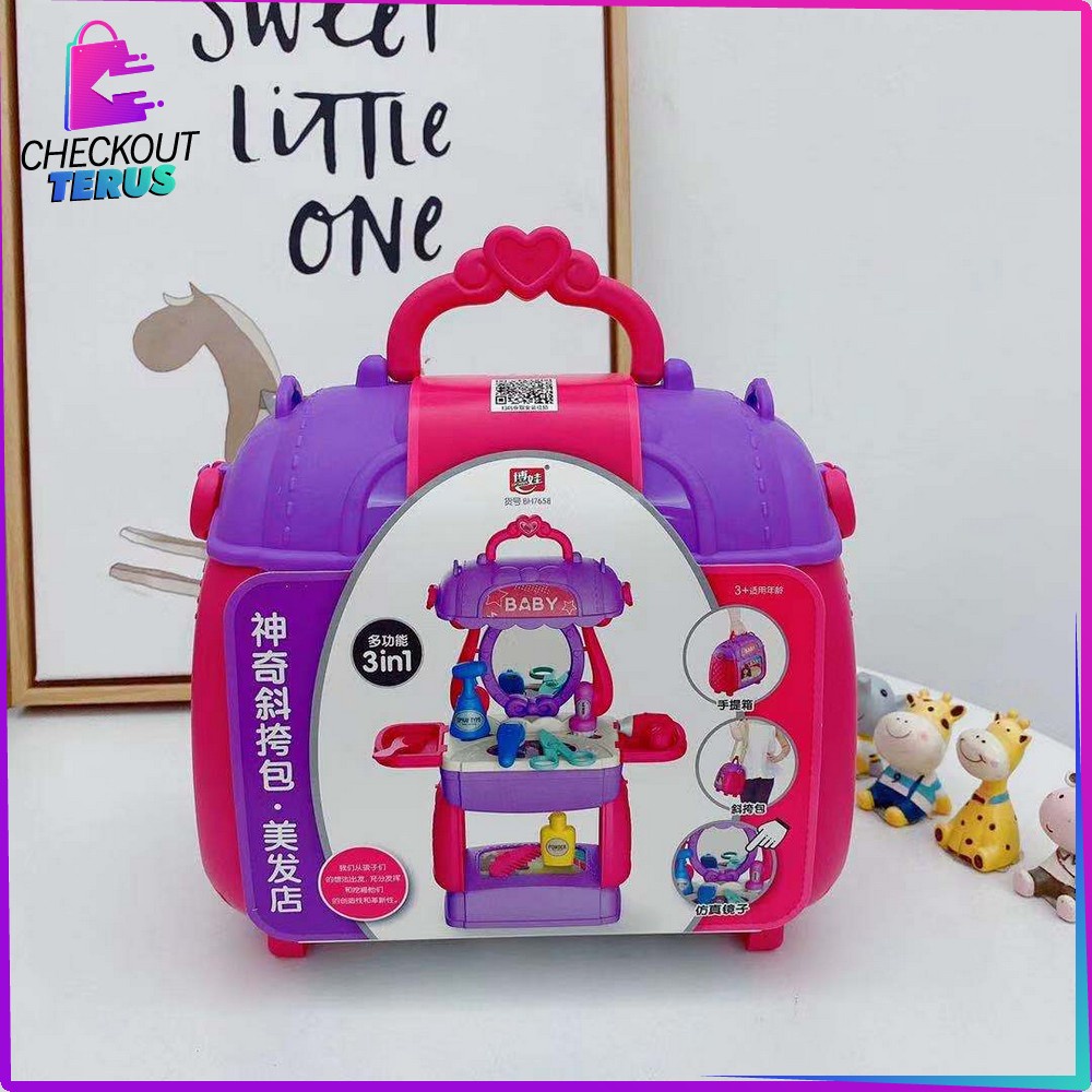 CT M144 Mainan Anak Tas Koper 3in1 Mainan Dokter Dokteran Suitcase Tools Mainan Kitchen Set Anak Pretend Play