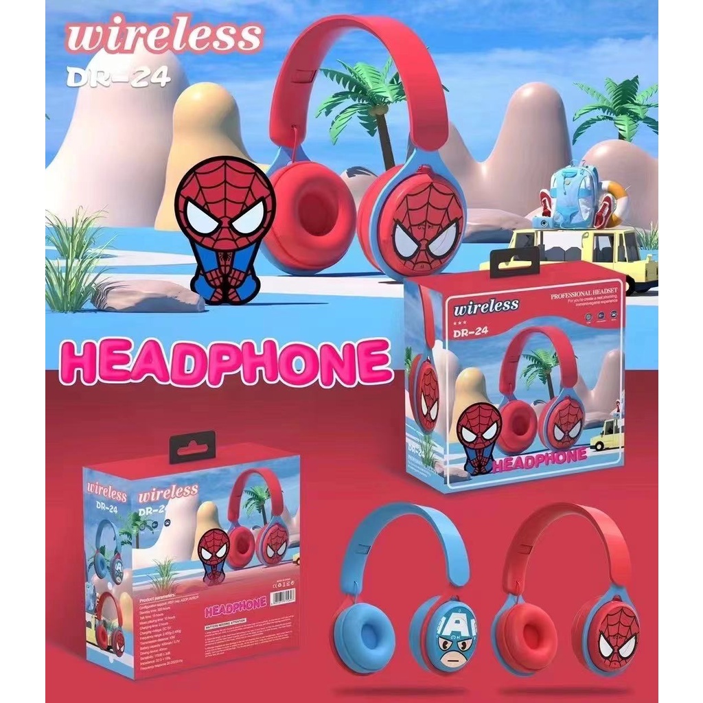 HEADPHONE BANDO BLUETOOTH TYPE DR 24 SPIDERMAN/DR 25 CAPTEN AMERICA