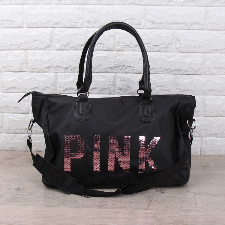 Tas Tote Bag Travel Olahraga 034730 Wanita Canvas PINK Kapasitas Besar