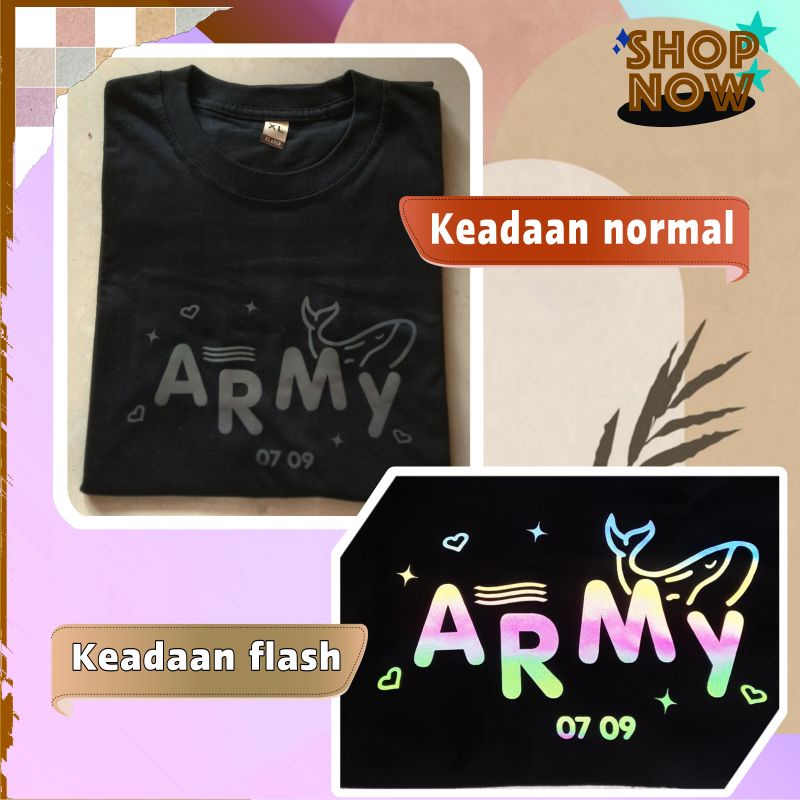 KAOS BTS ARMY  INITIAL//INISIAL PILIH WARNA~COSTUM GAMBAR BEBAS