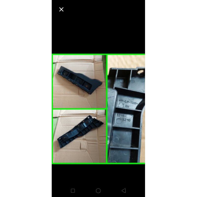 breket bemper depan luxio