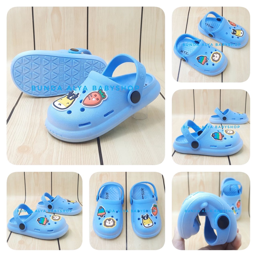 Sendal Anak Laki Laki Umur 3 4 5 Tahun BIRU Karet Elastis - Sepatu Sandal Anak Cowok Elastis Motif Lucu Karet Anti Licin Size 26 - 35 Sendal Anak Karet Sendal Anak Elastis BLUE