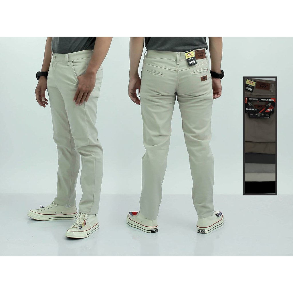 Celana Bahan Pria Formal Kantoran Katun Resleting Kuat Jahitan Rapi Murah Reguler Fit Celana Chino