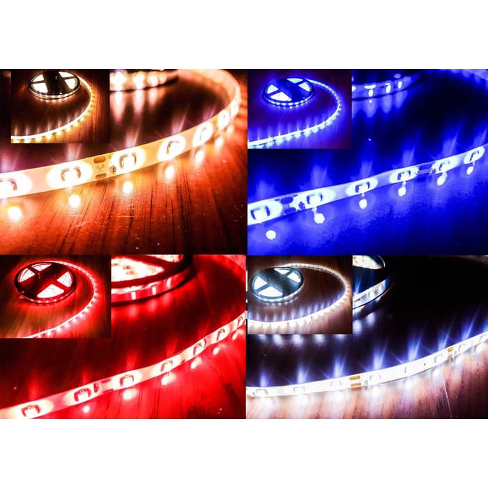 SMD LED Strip 3528 IP44 Outdoor 5 Meter 12v Merah Biru Warmwhite Putih