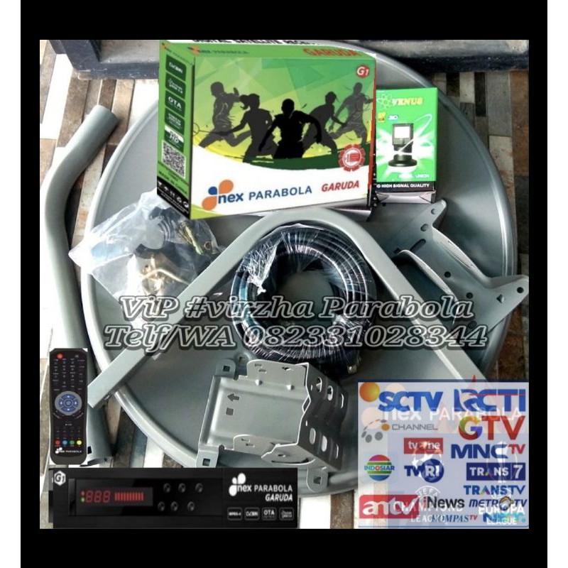 PAKET LENGKAP PARABOLA MINI NEX PARABOLA GARUDA G1 merah kuningTINGGAL PASANG
