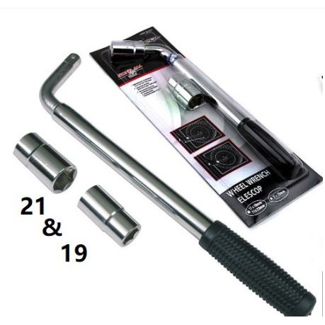 KUNCI RODA BAN SERBAGUNA L BISA PANJANG PENDEK UK BAUT 19 & 21 / KUNCI L BAN MOBIL