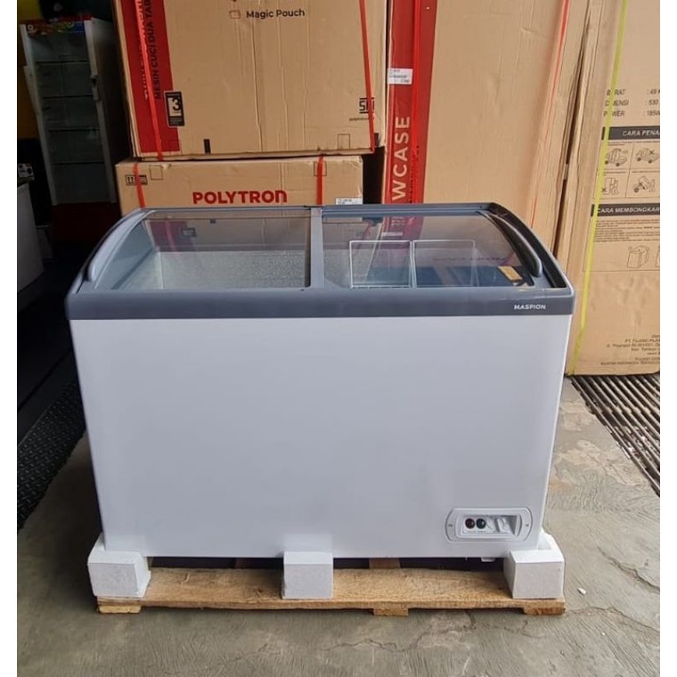 Jual Freezer box Maspion UFH 300c (Slidding kaca) Shopee Indonesia