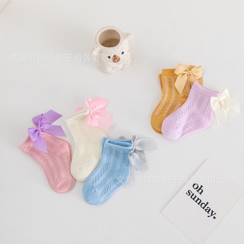 Kaos Kaki Anak Perempuan Model MID LENGTH PITA BESAR Import / Baby Girl Socks