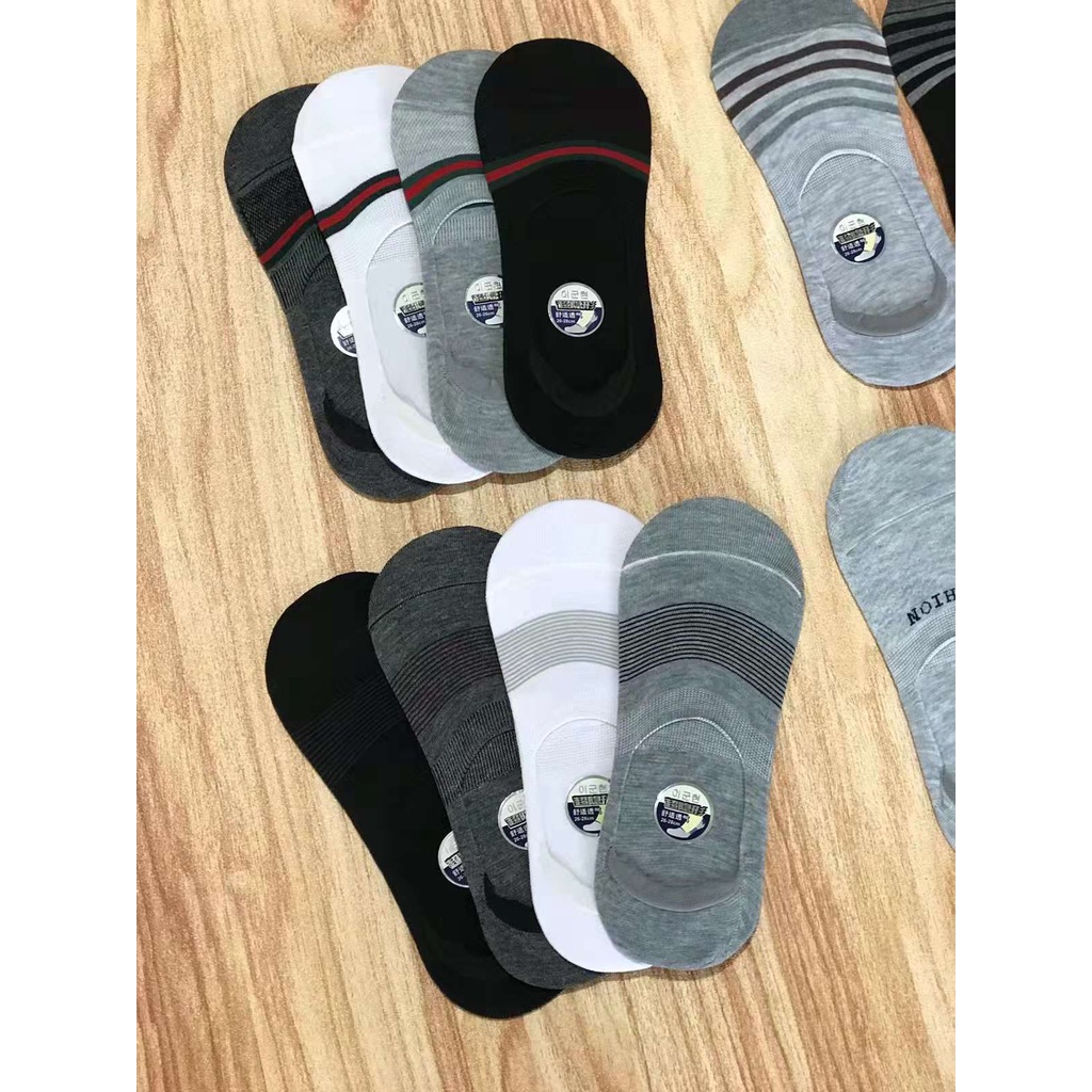 Hidden Sock Dewasa Pria Wanita Polos Motif Random /Kaos Kaki Invisible Cowok Cewek