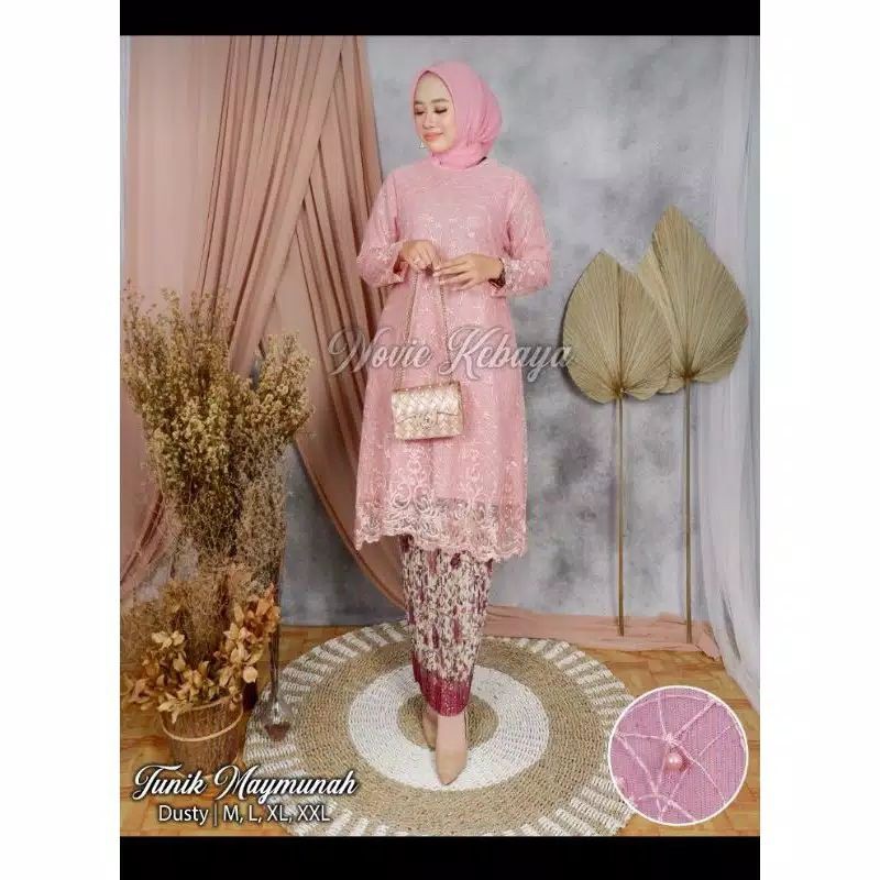 REAL PICT SETELAN KEBAYA TUNIK TULLE/KEBAYA MODERN/KEBAYA WISUDA/KEBAYA TUNANGAN