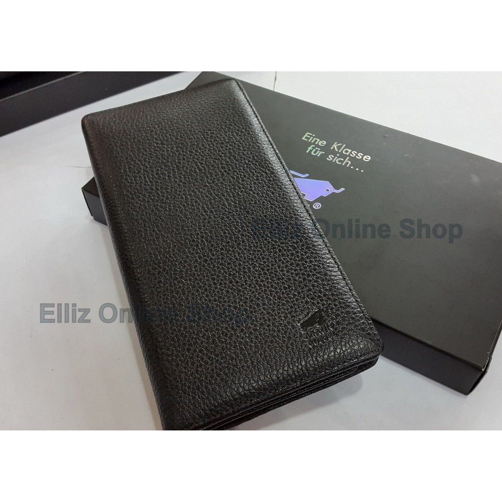 Dompet Panjang Pria Braun Buffel 589 BLACK - Motif Kulit Jeruk