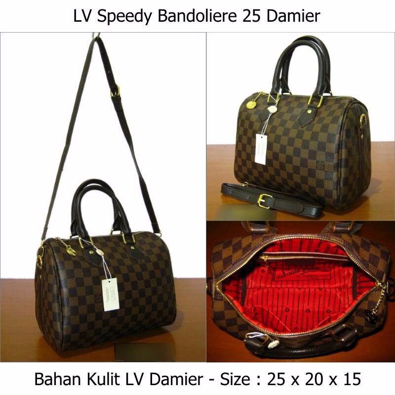 EXLUSIVE Tas lokal Louis Vuitton LV damier untuk wanita ke kantor murah