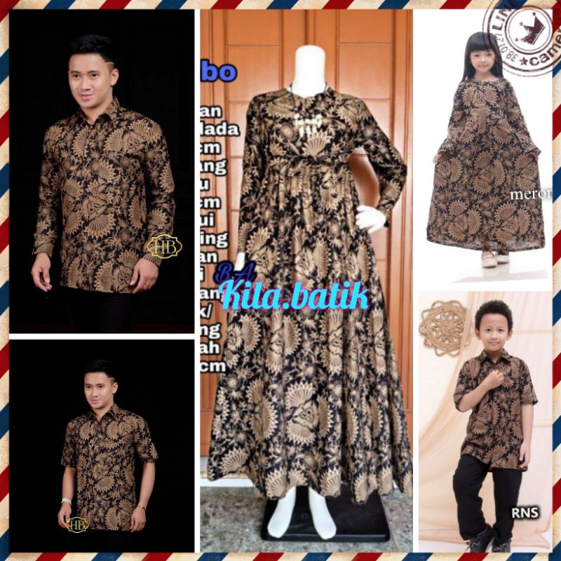 Batik couple keluarga sania ruffle ori ndoro jowi dnt motif kipas coklat