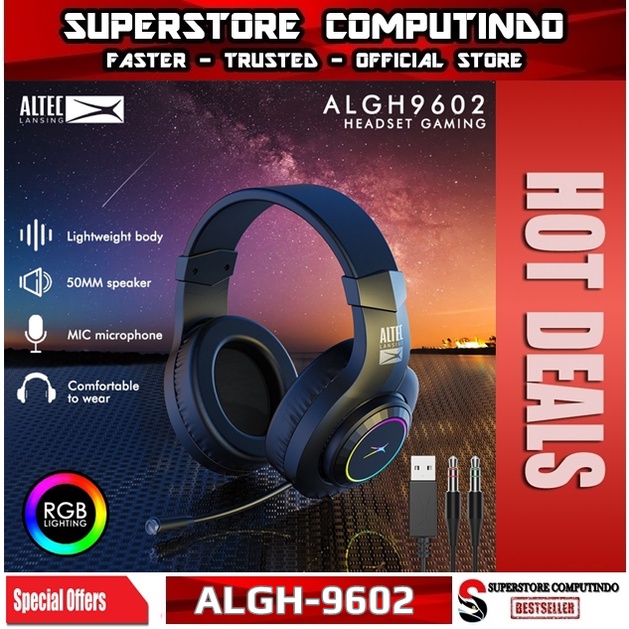 Headset Gaming Altec Lansing ALGH-9602 Wired RGB 3.5mm- Altec ALGH9602