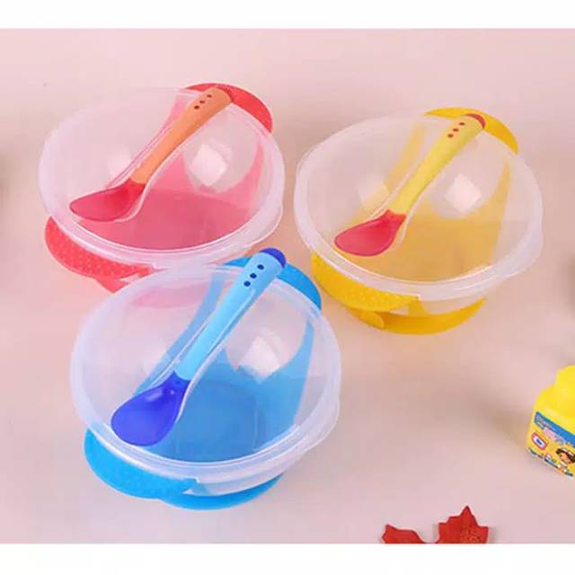 Mangkok Double Layer Bowl Anti Selip Silicon Mangkok Makan Anak Set 2Layer Tempat makan bayi anti tumpah, bahan elastis, tahan panas