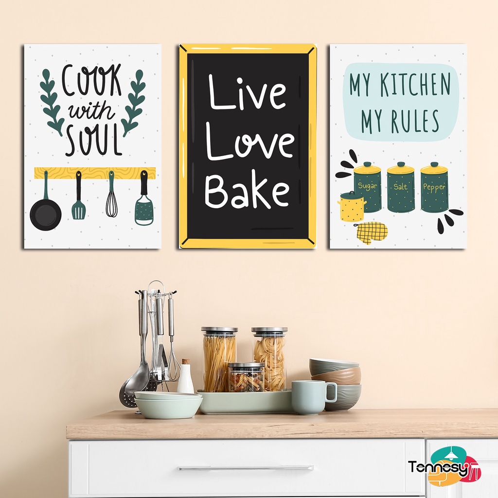 Hiasan Dinding Dapur Kitchen 20x30cm Pajangan Kayu Poster Dekoraso Rumah Kamar Tidur