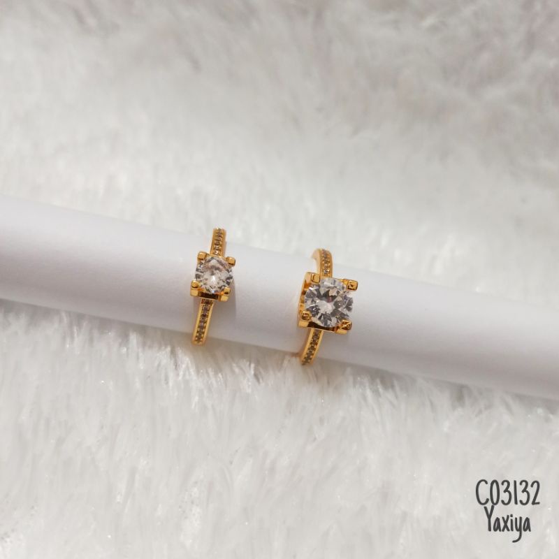 Cincin Yaxiya Batu Zircon Gold C03132