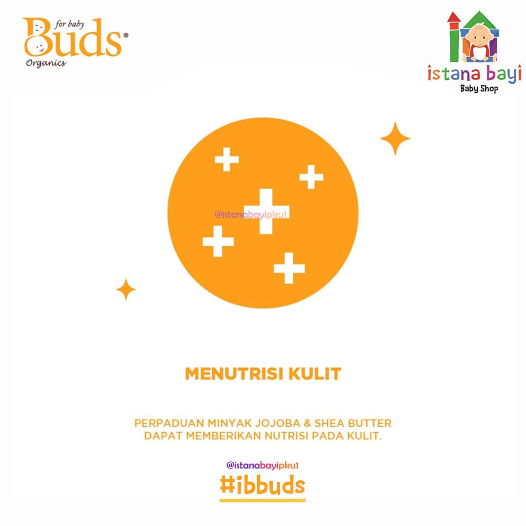 Buds Organics Happy Baby Cream 150 ml - Lotion atau Krim Perawatan Kulit Bayi dan Anak
