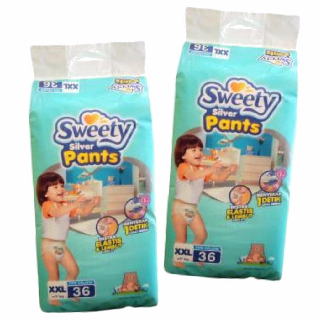 PAKET 2pcs : Sweety Silver Pants XL44 / XXL36 | Lulu Kids