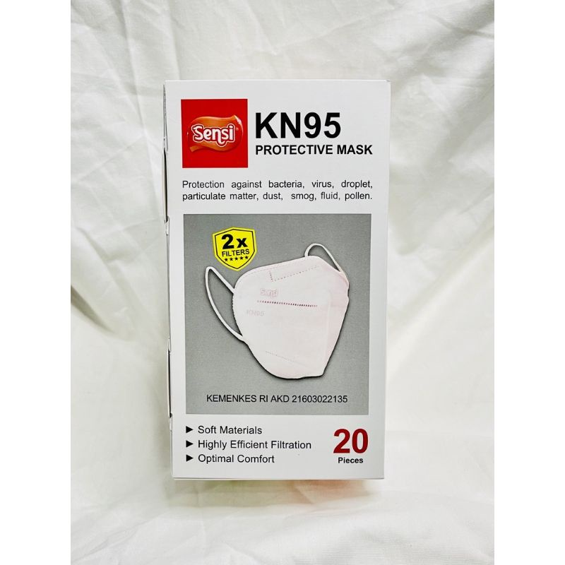 MASKER KN95 SENSI 5 PLY - DOUBLE FILTER GANDA