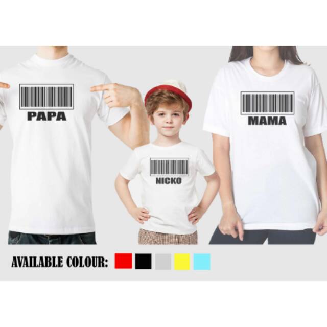 Kaos custom /kaos family set/kaos polos kaos sablon/kaos couple