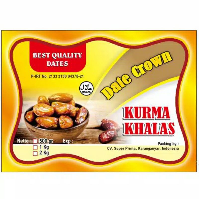 

BEST SELLER !!! KURMA KHALAS BERKUALITAS 1 KG