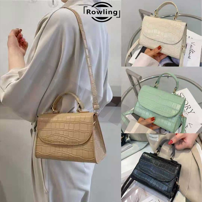 Rowling (Tas-173) Tas Selempang Wanita Fashion Croco Polos/Tas Selempang Wanita Cantik Dan Elegan