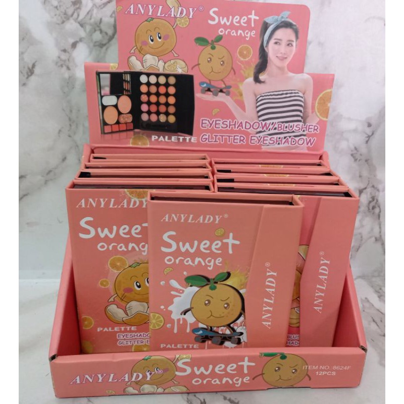 BEST SELLER EYESHADOW +BLUSHER+GLITER SWEET ORANGE ANYLADY | TODAY I CHOISE JOY  NO.8624