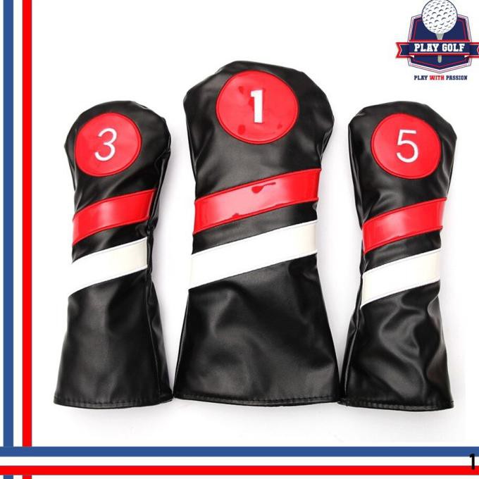 READY COD Sarung Stick Golf Wood Hybrid Rescue Driver Set Headcover Cover 3 Pcs EKSLUSIF Kode 1347