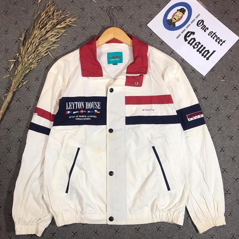 jaket casual vintage leyton house colourblok second original