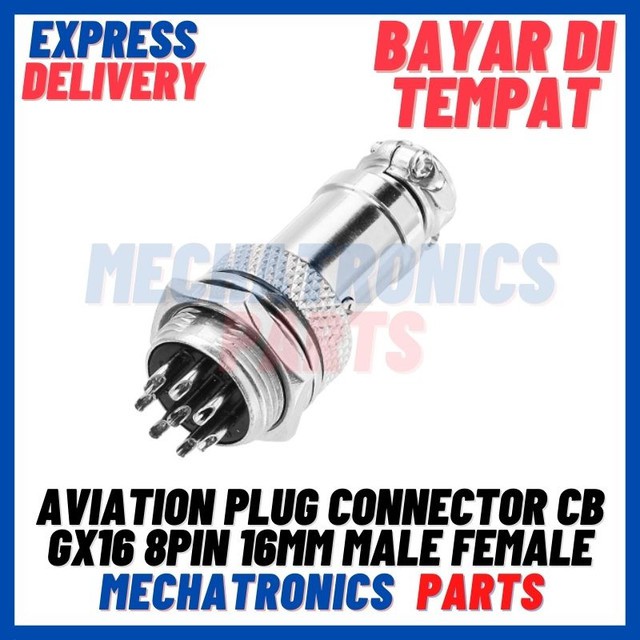 [SOC-9082] AVIATION PLUG CONNECTOR CB GX16 8PIN 16MM MALE FEMALE