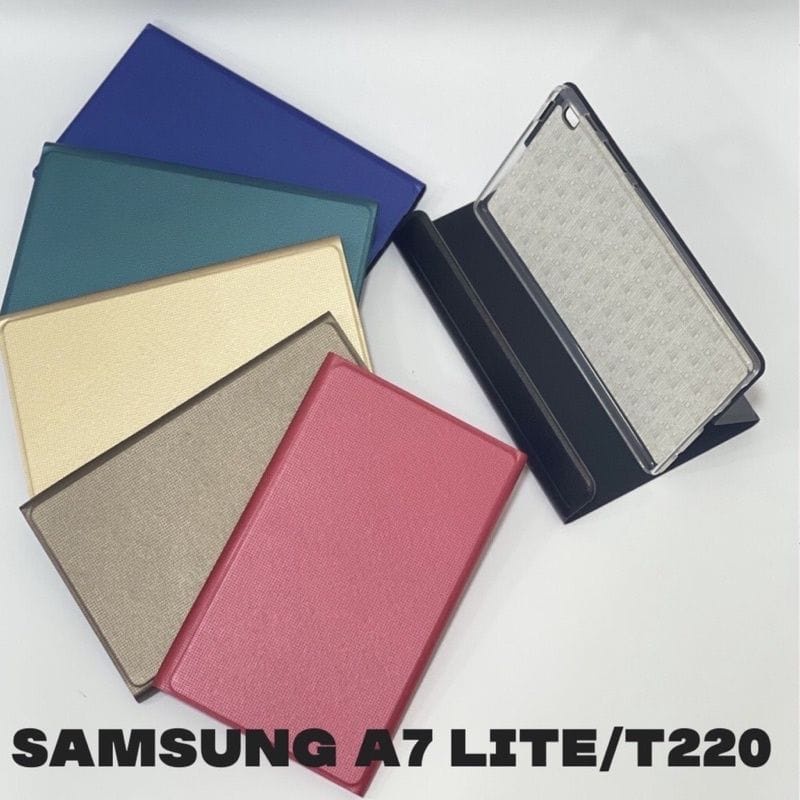 Book Cover SAMSUNG A7 LITE T225 Sarung SAMSUNG TAB A7 LITE BLACK Flip Cover SAMSUNG TAB T225