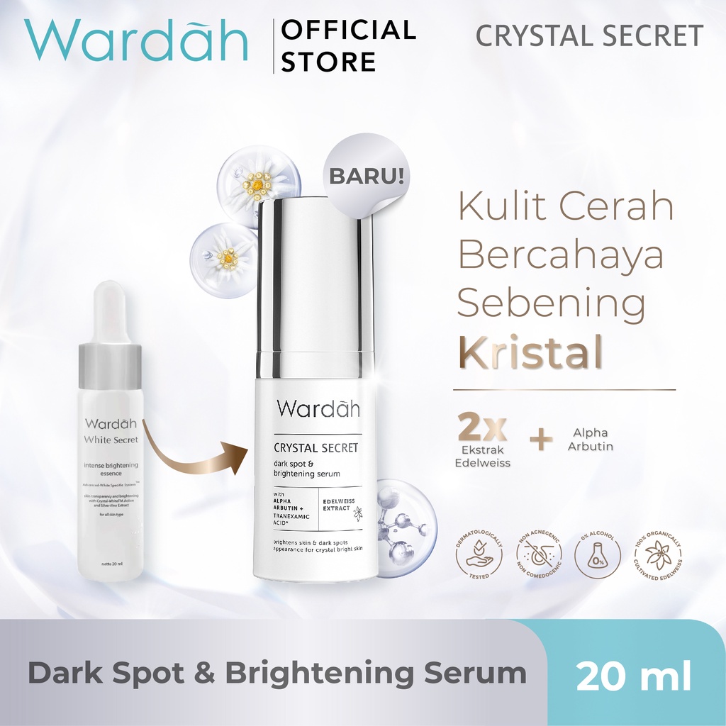 Wardah Crystal Secret Dark Spot &amp; Brightening Serum 20 ml (Serum Mencerahkan)  - BISA COD