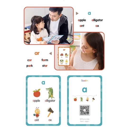 Saalin phonics kits flash card - melatih mengeja- edukasi